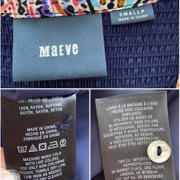 Anthropologie Maeve Sleeved Amethyst Smocked Button Up Bodice Dress Boho Fall SP - Picture 12 of 12